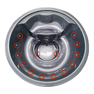 Standardanordnung rund um das Fass und an den Füßen