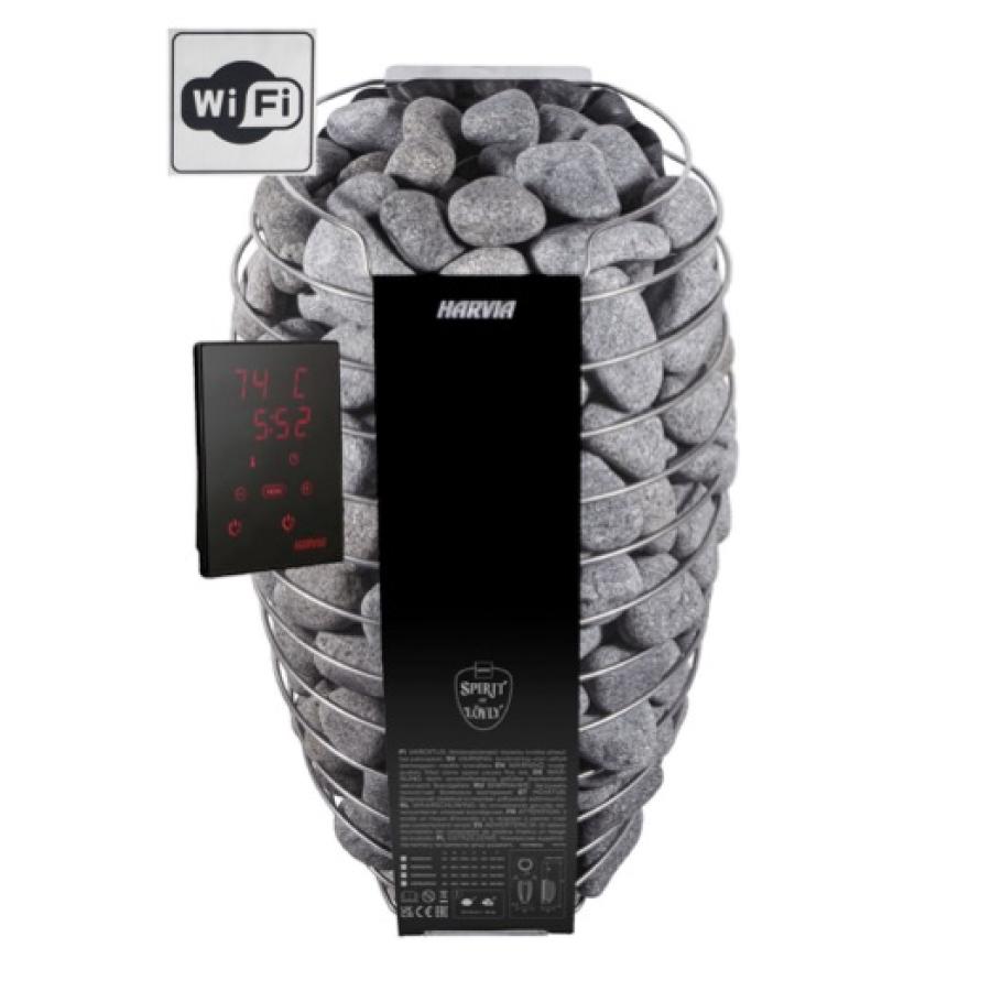 Harvia Spirit SP90XW 9,0 kW WIFI Black - 4 Pakete Saunasteine
